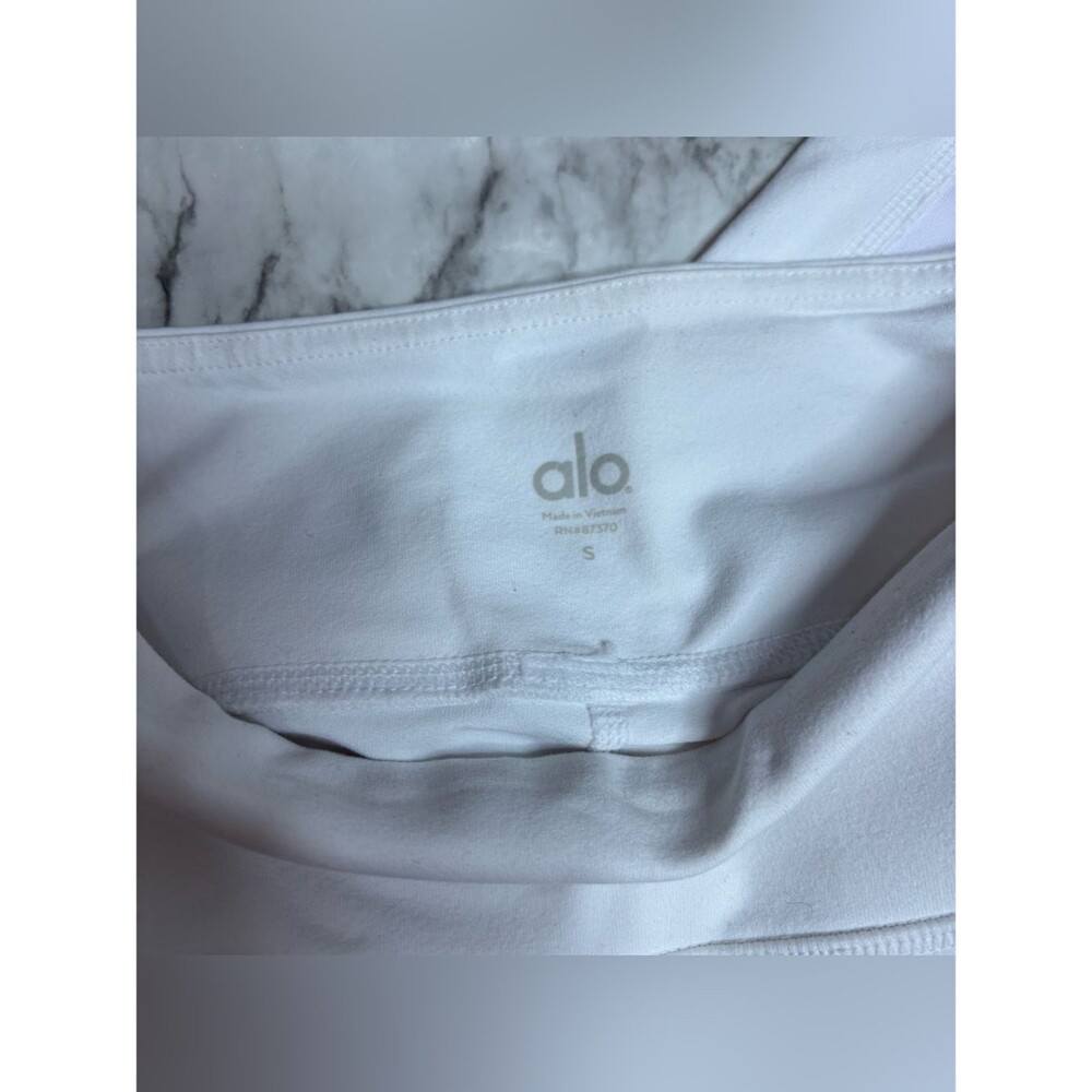 Alo moto leggings white high rise mesh panel size small yoga - Picture 4 of 10